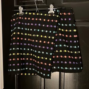 DVF black multi-colored wool skirt :: Sz 6